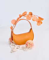 luxury fashion leather bag, Vegan Leather Lady Bag In Orange